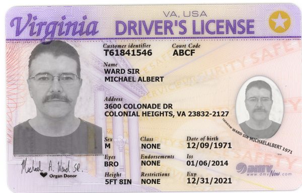 Virginia Driving License PSD Template  V2